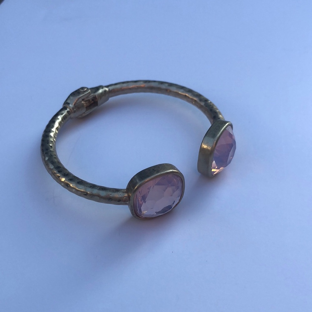 Gold bracelet with pink gemstones - Picture 5 of 5